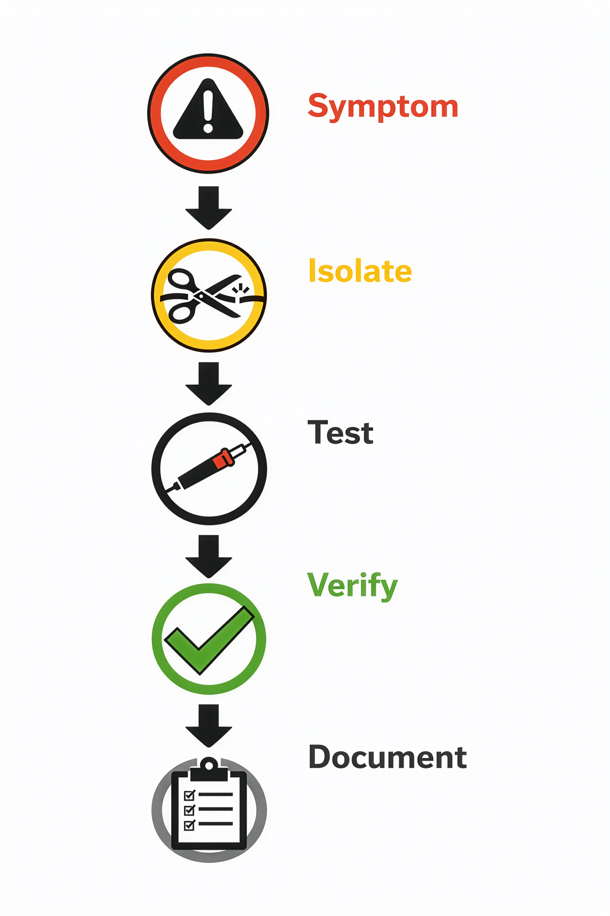 SITVD Framework: Symptom, Isolate, Test, Verify, Document